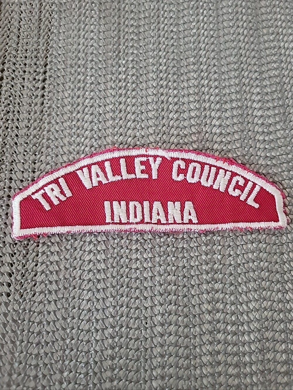 Boy Scout Tri Valley Indiana Uniform Red White RWS Council PRE CSP Strip Patch